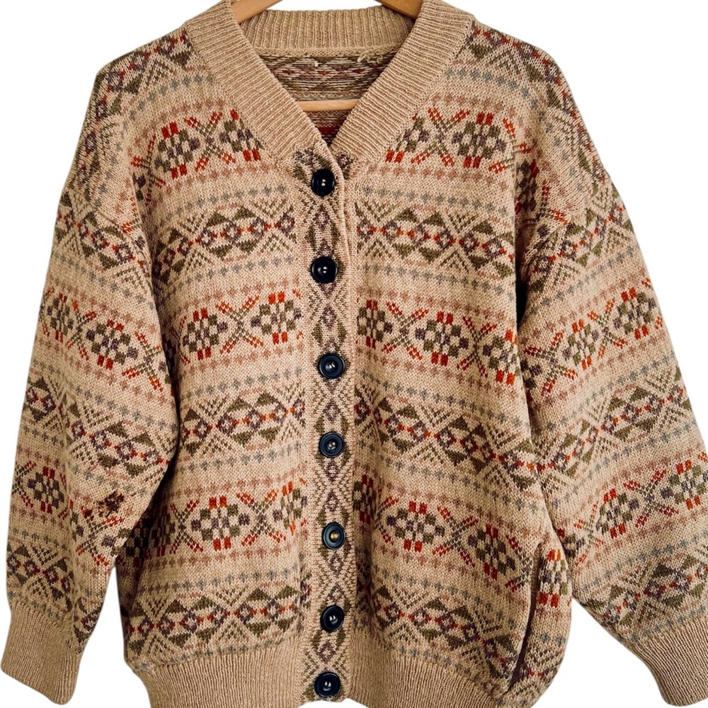 Vintage Wool Cardigan w/ Pockets